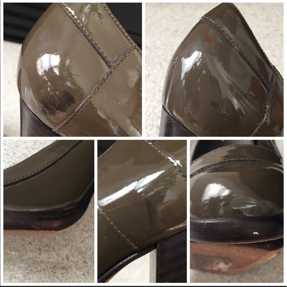 Cole Haan Olive Green Patent Block Heel Pumps - Picture 8 of 8